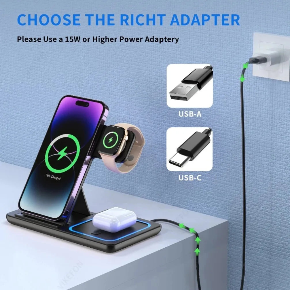 3 in 1 Wireless Charging Station