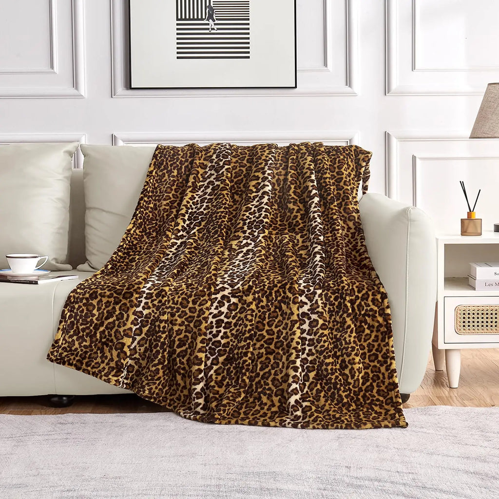 Cozy Leopard Fleece Throw